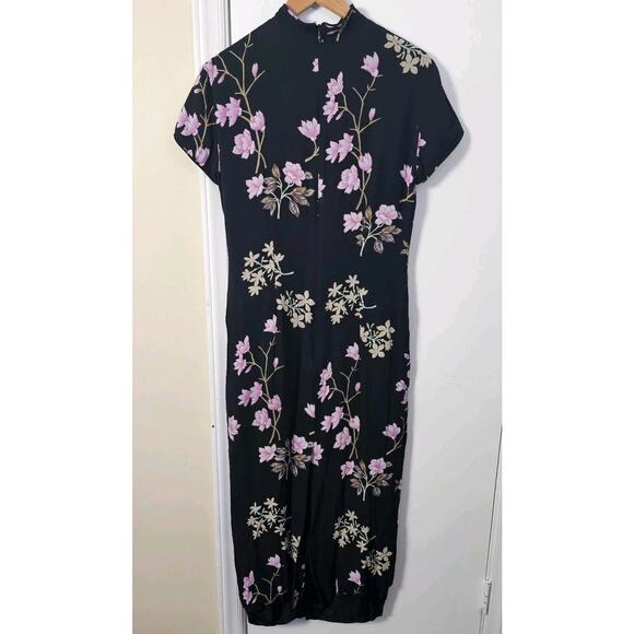 Chinese Cheongsam Qipao Dress Sz 12 Cherry Blossom Floral Asian Bloomcore Y2K - Picture 4 of 9